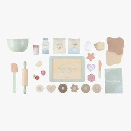 Little Dutch Baking Set play kitchen accessories including rolling pin and flour bags.
