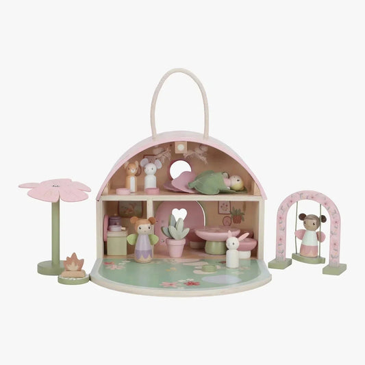 Little Dutch Fairy House & Garden wooden playset with miniature figurines and accessories.