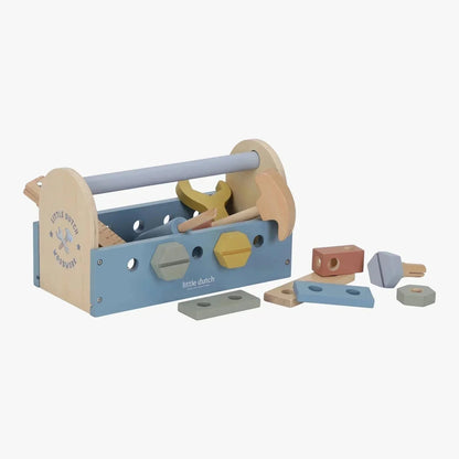 Little Dutch wooden tool box set with hammer and accessories for kids